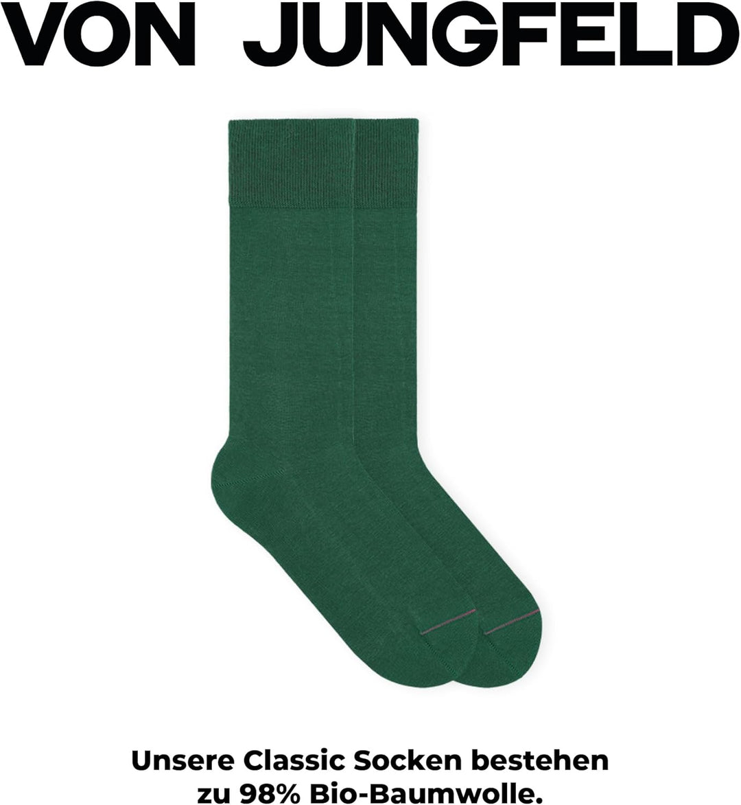 von Jungfeld - Herren Socken/Strumpf Herrensocken 3er-Pack einfarbig 43-46 Dunkelgrün, 43-46 Dunkelg