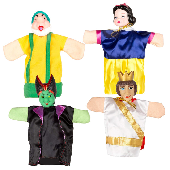 ColorBaby Cucu Show Set Handpuppen, Schneewittchen, 4 Puppen, 25 cm, weiche und sichere Materialien,