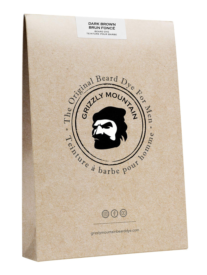 Grizzly Mountain Natural Beard Dye für Bart und Schnurrbart (dunkelbraun) dunkelbraun 100 g (1er Pac