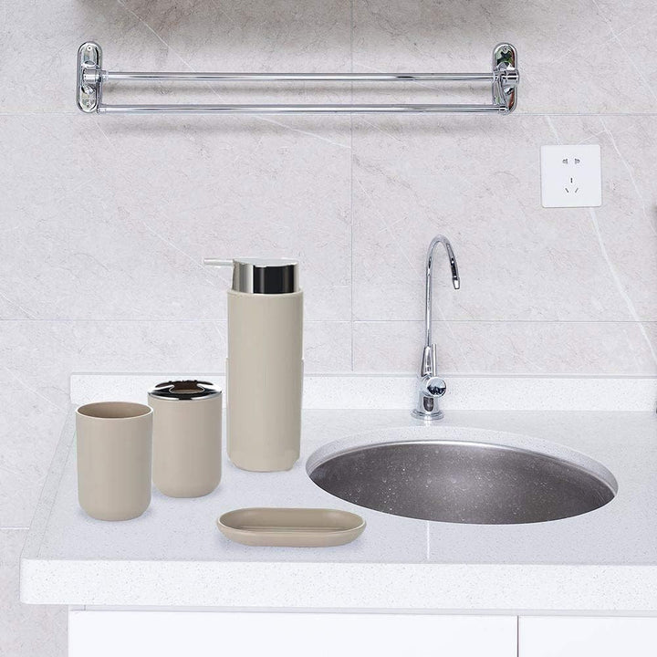 zalati Badezimmer-Zubehör-Set, 6-teilig, Badzubehör, Lotionflasche, Zahnbürstenhalter, Zahnbecher, S