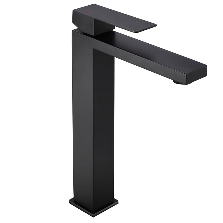 BONADE Waschtischarmatur Schwarz Hoch, Wasserhahn Bad Schwarz, 24cm hohem Auslauf waschbeckenarmatur