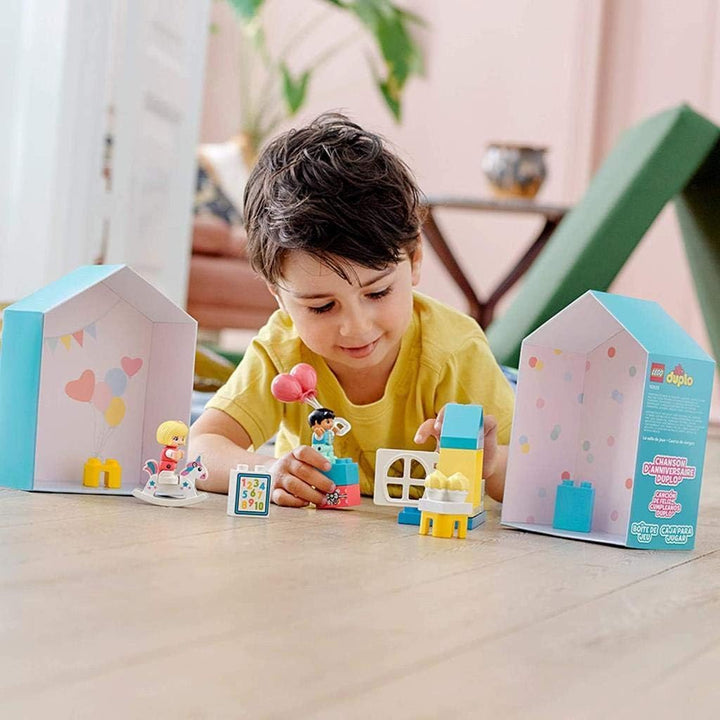 LEGO 10925 DUPLO Spielzimmer-Spielbox, Lernspielzeug, Puppenhaus mit grossen Bausteinen, Spielzeug f
