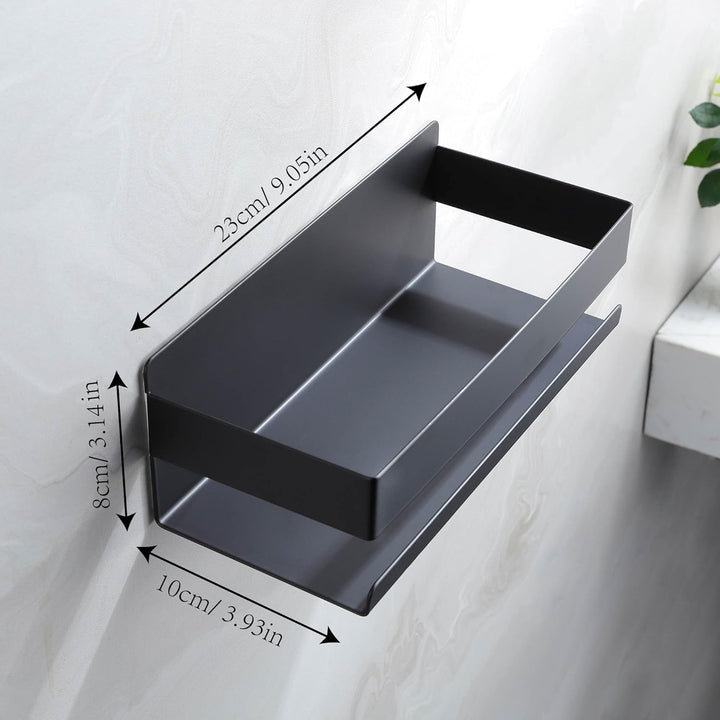 Cooeco Duschablage Ohne Bohren Schwarz 2 Stück, Badezimmer Regal Ohne Bohren uschregal Badregal Ohne