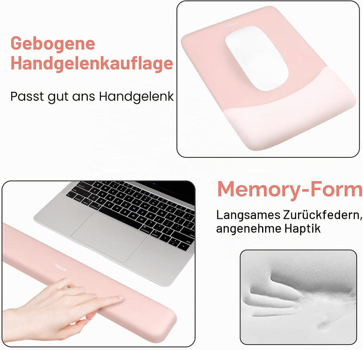 MOSISO Tastatur Mauspad Set,Grosses Mauspad&amp;Rechteckige Tastatur Handgelenkauflage mit Handgelenkauf