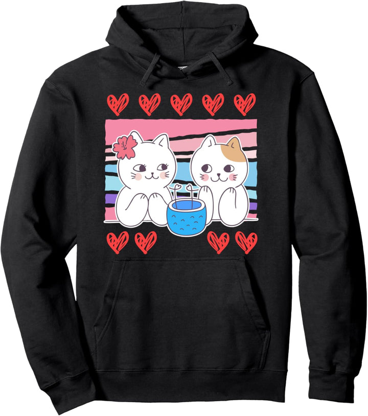 Ich liebe meine Katze Kater Valentinstag Pullover Hoodie