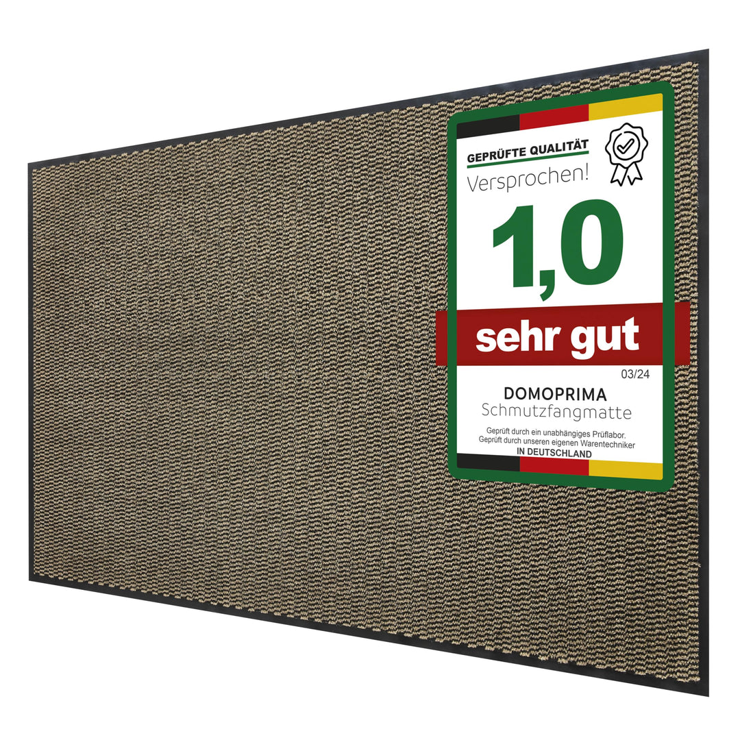 DOMOPRIMA Schmutzfangmatte 90x150 cm braun meliert in Gewerbequalität geruchsneutral Fussmatte für I