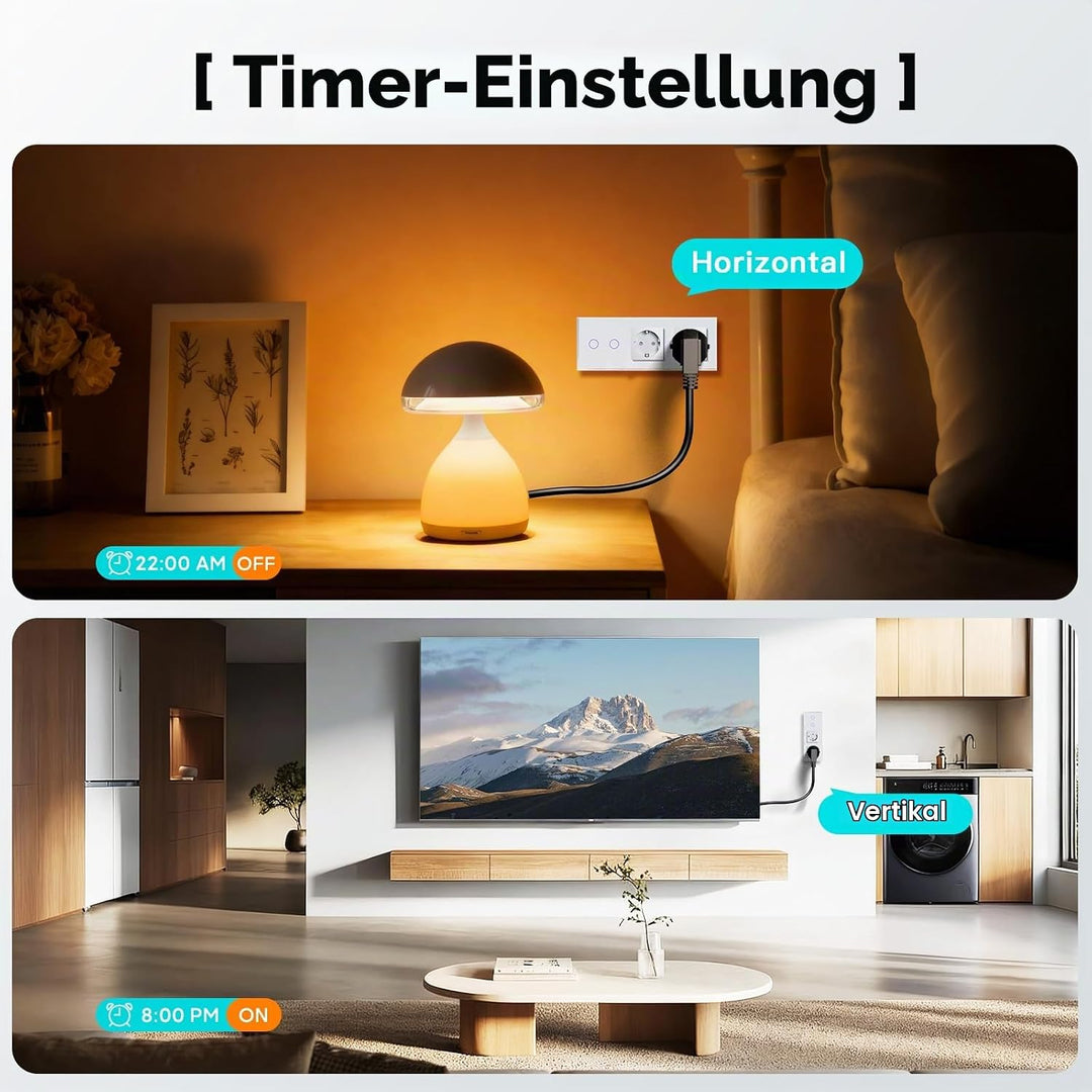 BSEED Normal Steckdose mit Smart Alexa Lichtschalter Kompatibel mit Alexa,Google Home,Touchscreen-sc