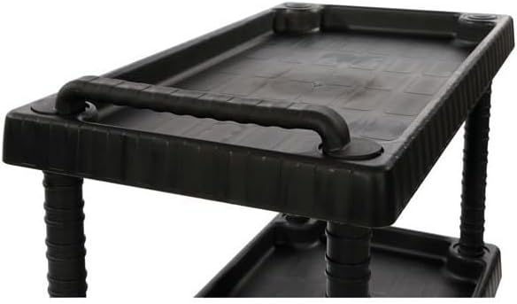 Art Plast D+75373 Rollwagen aus Polypropylen, Sheel, Schwarz, 750 x 375 x 920 mm