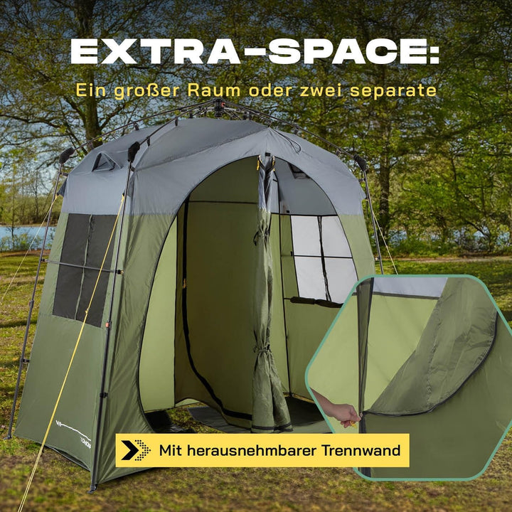 LUMALAND Premium Duschzelt | Toilettenzelt für Indoor &amp; Outdoor | Mobiles Umkleidezelt &amp; Lagerzelt |