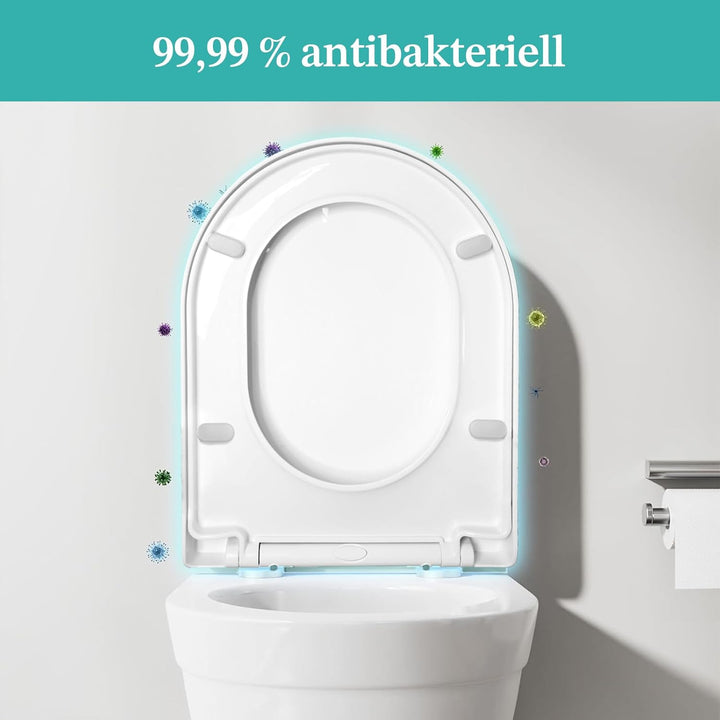 Toilettendeckel mit Absenkautomatik, WC Sitz mit Absenkautomatik, Klodeckel mit Quick Release Funkti