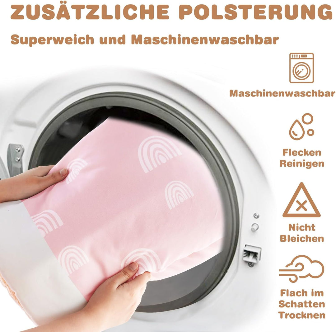 Mallify Spielbogen Baby Mädchen, Krabbeldecke für Baby mit 6 abnehmbaren sensorischen Spielzeugen un
