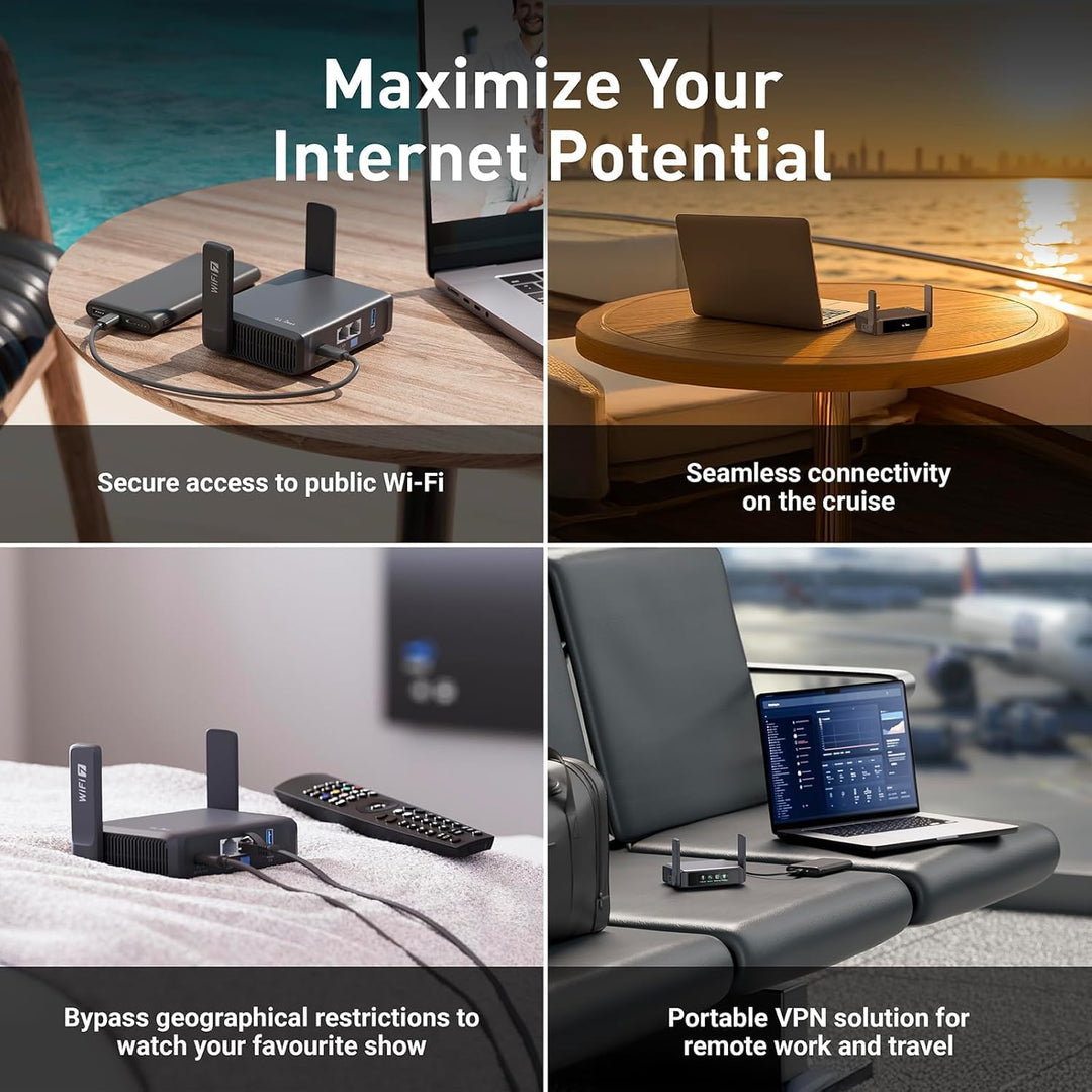 GL.iNet GL-BE3600 (Slate 7) Tragbarer Router, Dualband-WLAN-7-Gigabit-Router im Taschenformat, OpenV