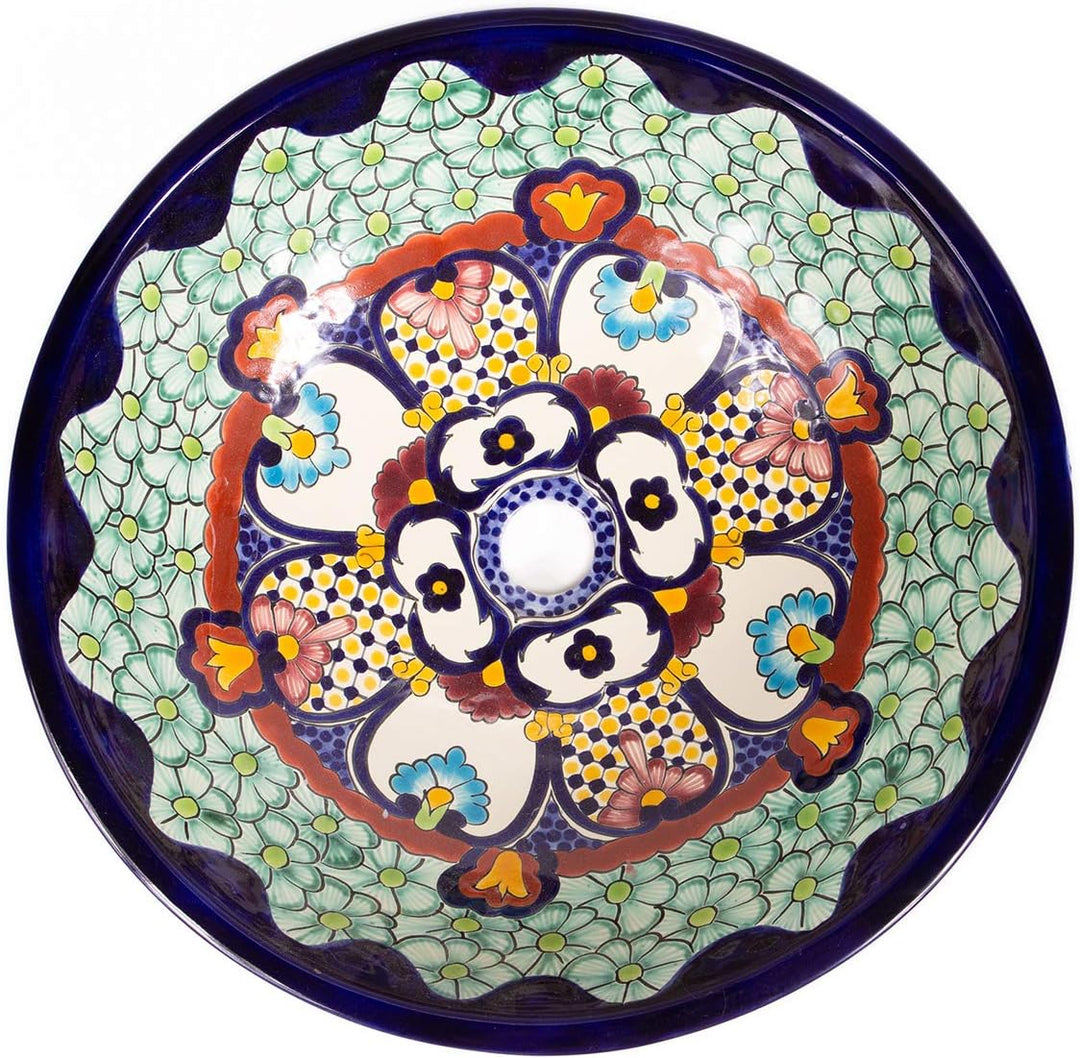 Juanetta - Handgemachtes mexikanisches Waschbecken - Cerames | Aufsatzwaschbecken 44 x 13,5 cm | Han