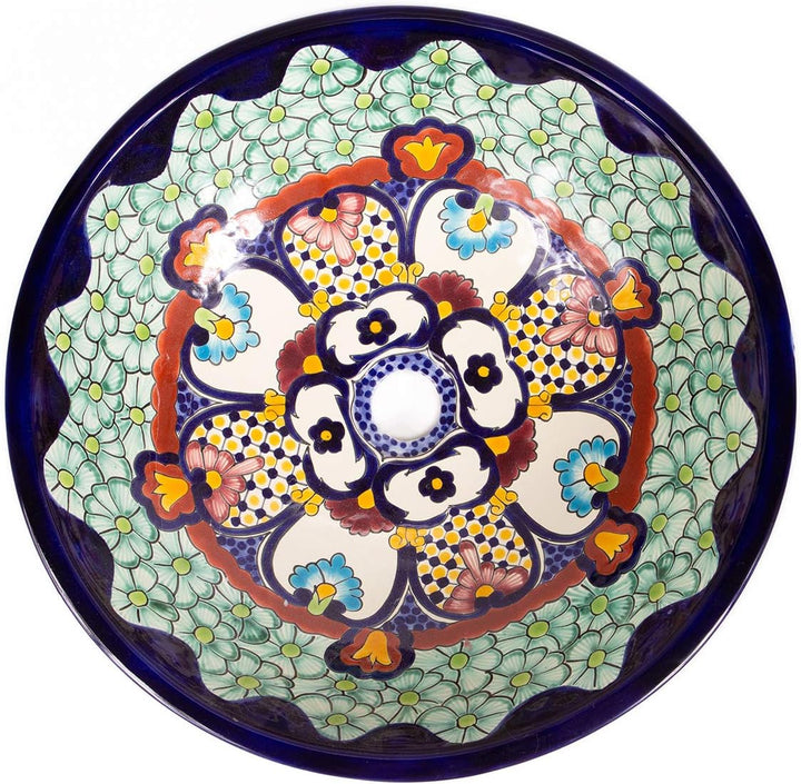 Juanetta - Handgemachtes mexikanisches Waschbecken - Cerames | Aufsatzwaschbecken 44 x 13,5 cm | Han