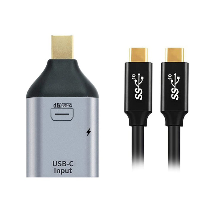 100W 10Gbps Cable & USB-C Type C Female Source to Mini Displayport DP Sink HDTV & PD Power Adapter 4