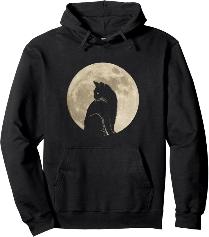 Cat Moon Aesthetic Goth Gothic Occult Wicca Witchcraft Witch Pullover Hoodie