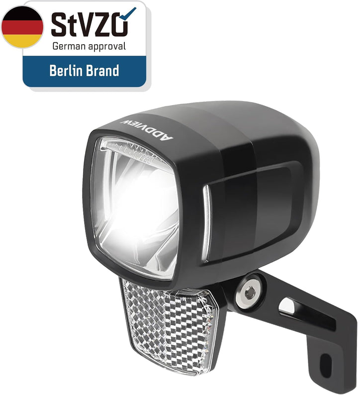 E-Bike Frontlicht 120 Lux Hammer E120 – LED Fahrradlampe, StVZO &amp; ECE zugelassen, Aluminium/ABS, was