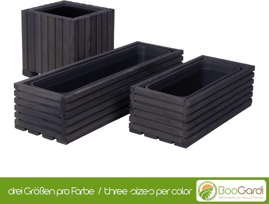 BooGardi Blumenkasten mit Einsatz · Anthrazit 25cm x 25cm x 25cm · 4 Farben 3 Grössen · Pflanzgefäss