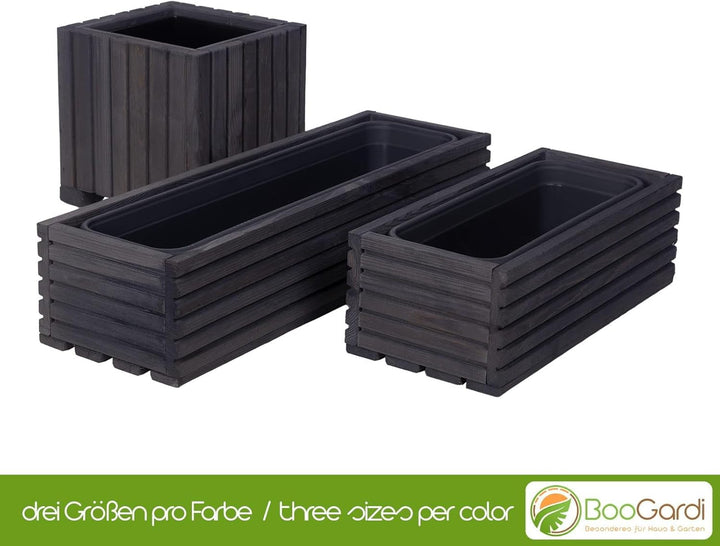 BooGardi Blumenkasten mit Einsatz · Anthrazit 25cm x 25cm x 25cm · 4 Farben 3 Grössen · Pflanzgefäss