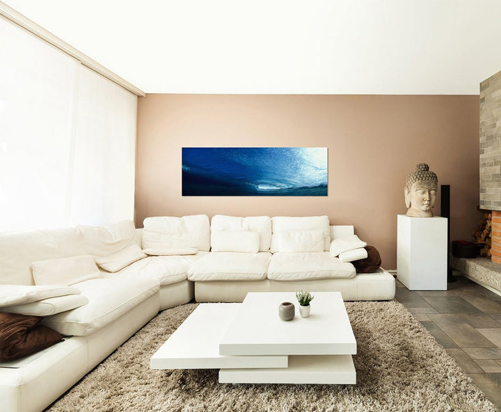 Paul Sinus Art Panoramabild auf Leinwand und Keilrahmen 150x50cm Meer Wasser Strudel