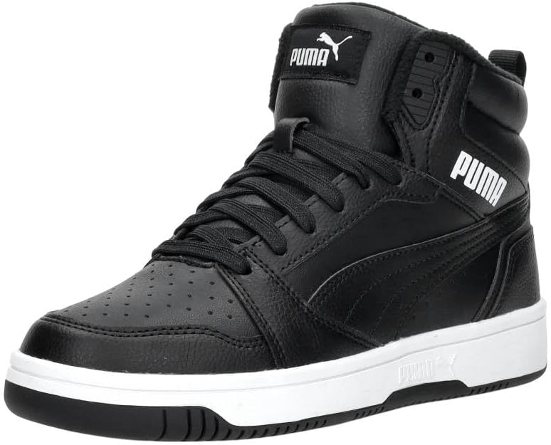 PUMA Unisex Kinder Rebound V6 Mid WTR Jr Sneaker 39 EU Shadow Gray Puma Black Puma White, 39 EU Shad