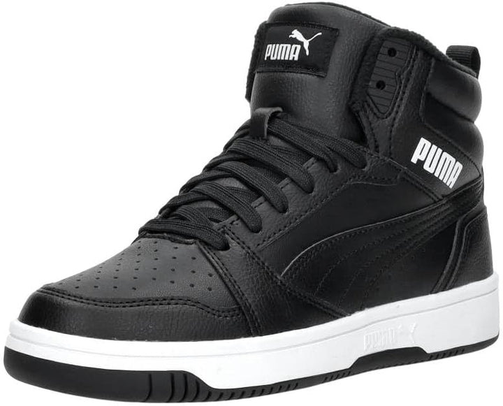PUMA Unisex Kinder Rebound V6 Mid WTR Jr Sneaker 39 EU Shadow Gray Puma Black Puma White, 39 EU Shad