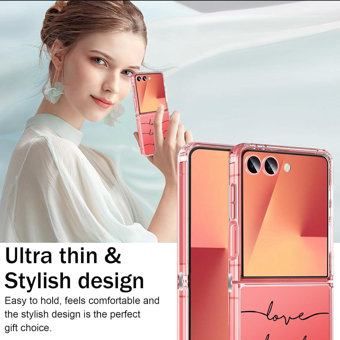 Z Flip 7 Handyhülle für Samsung Galaxy Z Flip 7 Hülle, Transparente Dünn Silikon Blumen Muster Galax