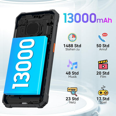 Blackview BV6200 Pro(8GB+128GB) Outdoor Handy Ohne Vertrag, Android 13, Smartphone mit 13000mAh Akku