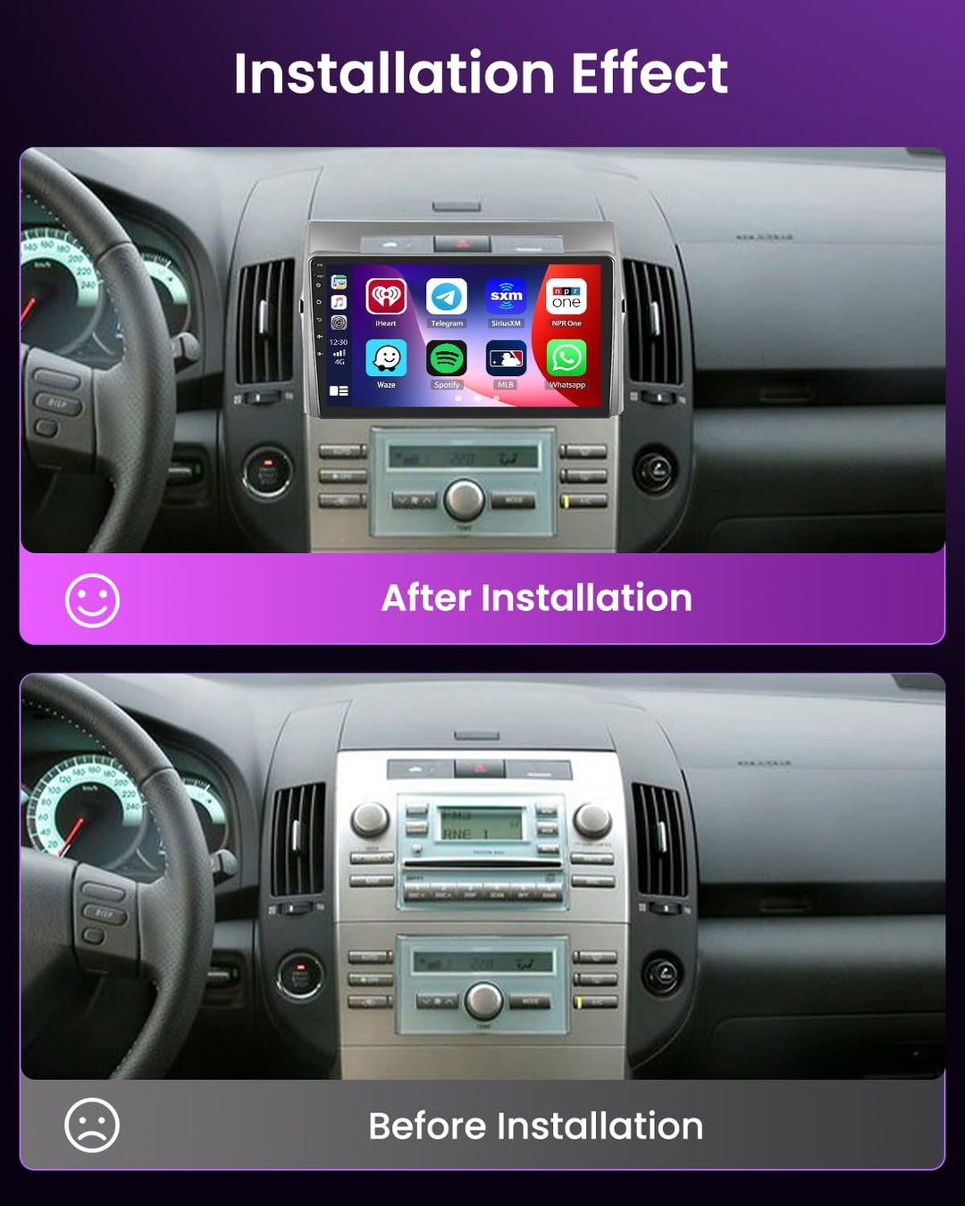 Inefala 4+64G Android 15 Autoradio für Toyota Corolla Verso AR10 2004-2009 mit 9'' In-Cell Bildschir
