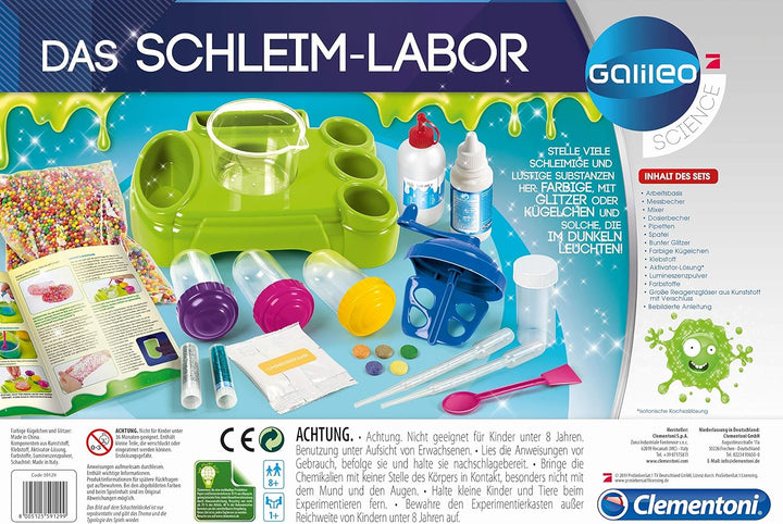 Clementoni Galileo Fun – Das Schleim-Labor, lustige Experimente mit bunten Substanzen und Glibber, S