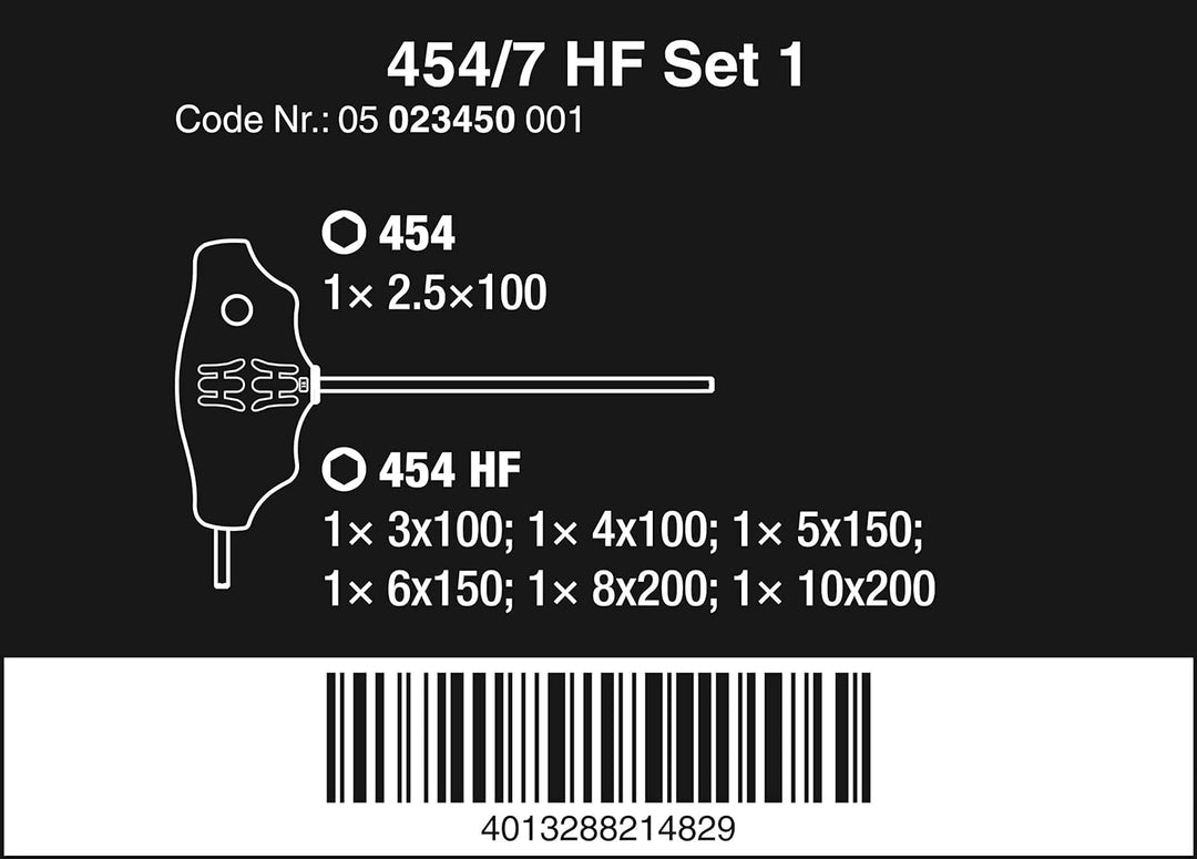 Wera 05023450001 454/7 HF Set 1, Quergriff-Schraubendrehersatz, Hex-Plus mit Haltefunktion, 7-teilig