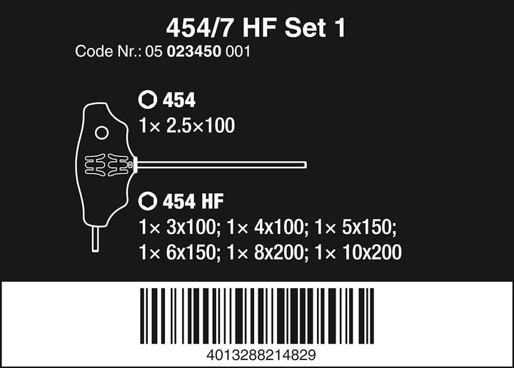 Wera 05023450001 454/7 HF Set 1, Quergriff-Schraubendrehersatz, Hex-Plus mit Haltefunktion, 7-teilig
