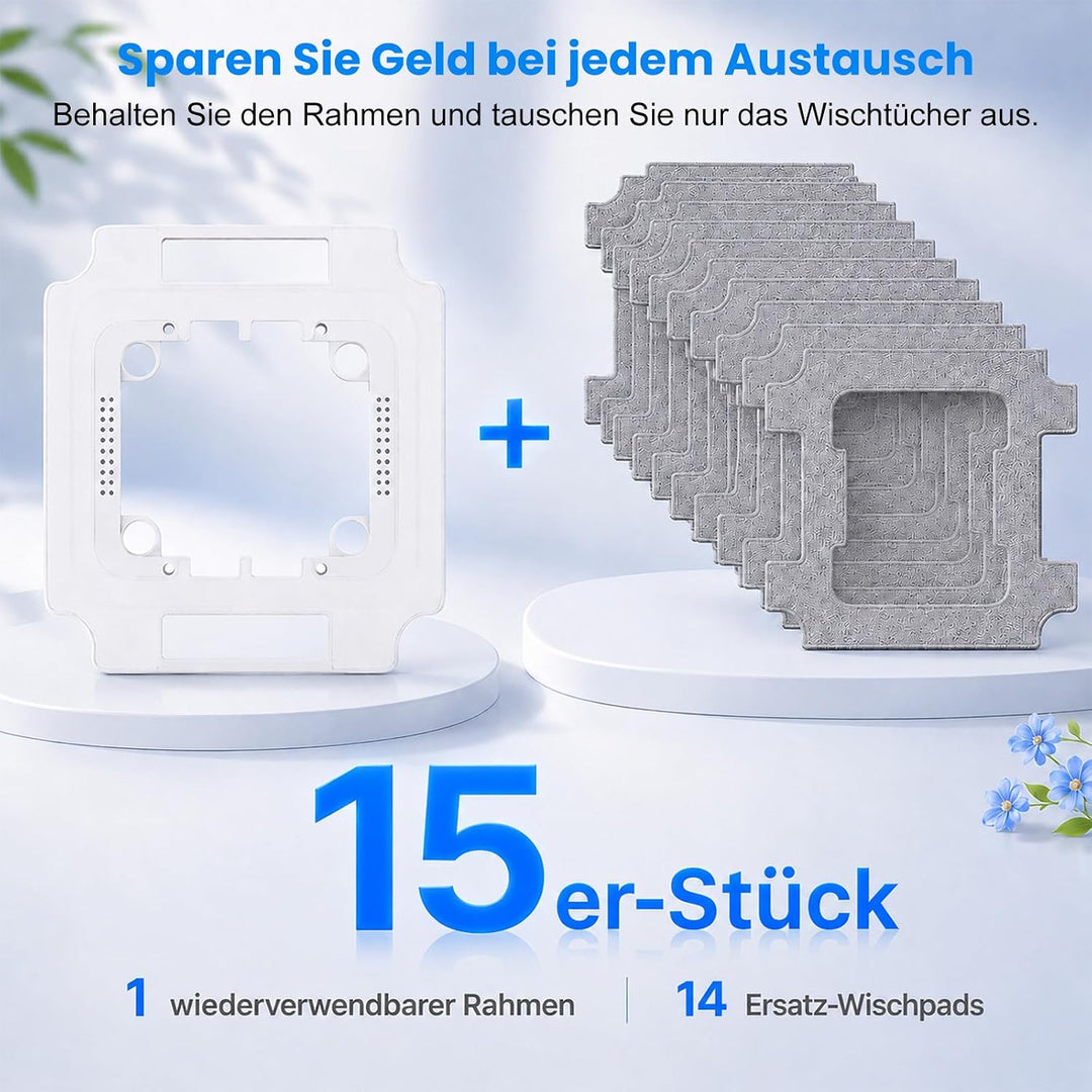 Reinigungstuch Ersatzteile für Ecovacs Winbot W3 Omni Fensterputzroboter | Waschbare Mikrofaser Wisc