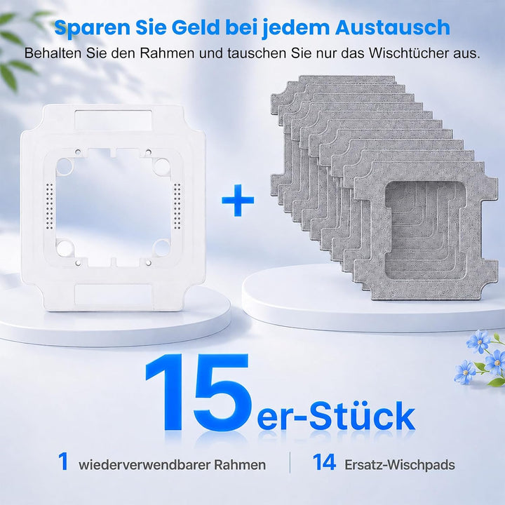 Reinigungstuch Ersatzteile für Ecovacs Winbot W3 Omni Fensterputzroboter | Waschbare Mikrofaser Wisc
