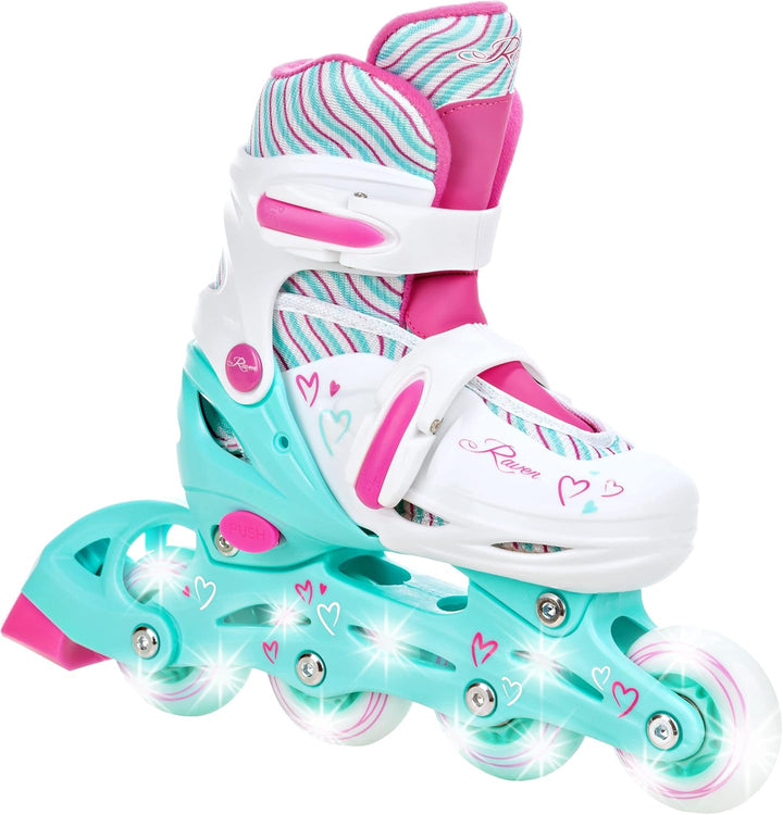 RAVEN 4in1 Inline Skates Triskates Rollschuhe Schlittschuhe Inliner für Kinder Mädchen verstellbar G