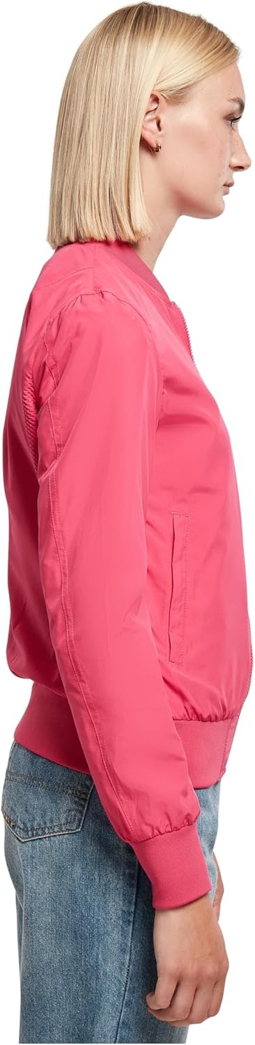Urban Classics Damen Bomberjacke Ladies Light Bomber Jacket, leichte Fliegerjacke für Frauen in viel
