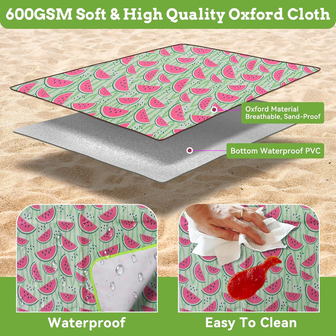 Ninonly Picknickdecke Wasserdicht Picknickdecke 200x200cm Tragbare Waschbar Extra Grosse Stranddecke