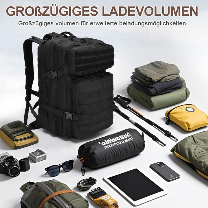 SHANNA Trekkingrucksack, Wanderrucksäcke Militärrucksack 45L Armee Rucksack MOLLE Assault Pack Takti
