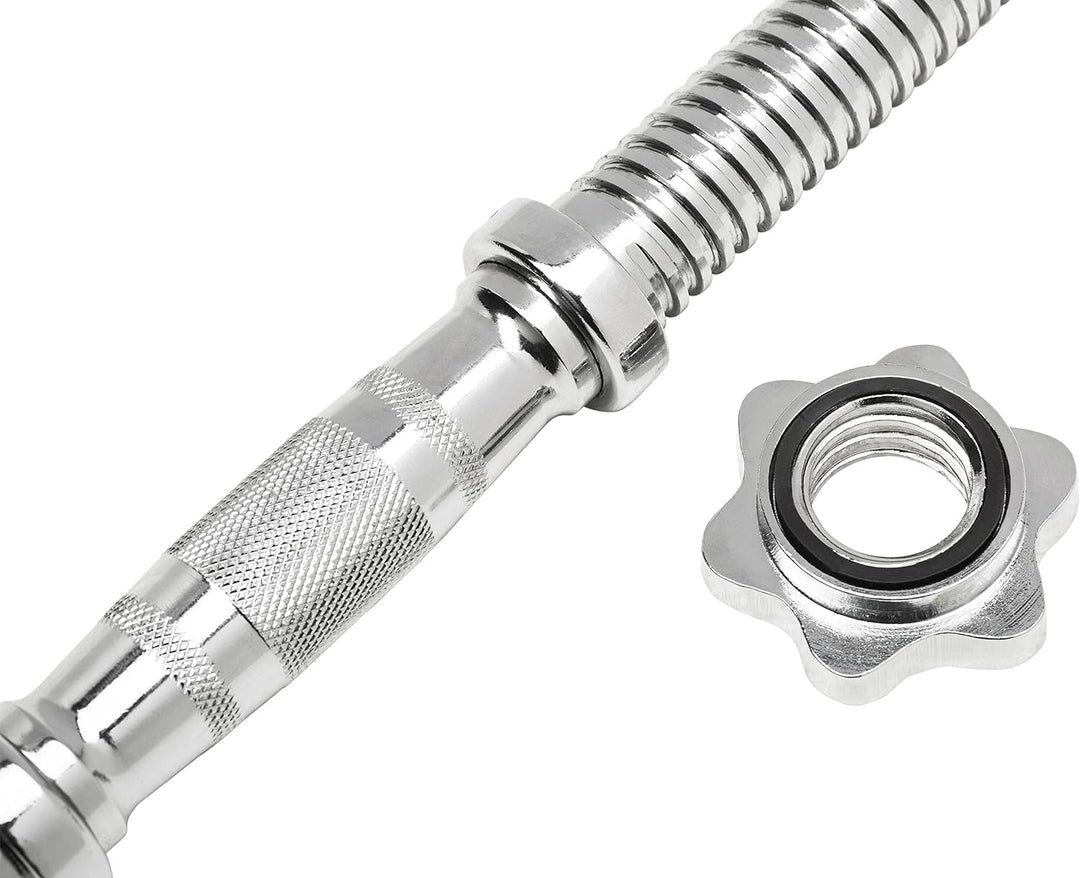 Bad Company Chrom Kurzhantelstange mit drehbaren, ergonomischen Griffen und Gewinde-Auflageflächen i