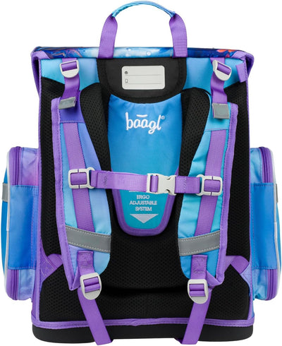 Baagl Schulranzen Jungen Mädchen Set 3 Teilig, Ergo Schultasche für 1. Klasse, Ergonomische Grundsch