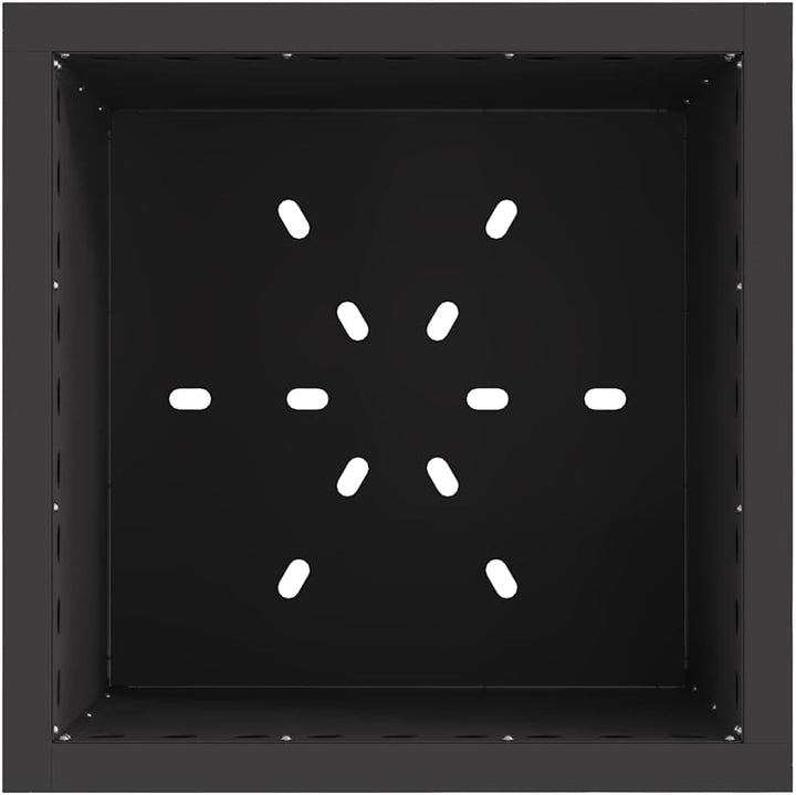 Rauchfreier Feuerkorb Schwarz 48 x 48 x 50 cm Stahl für Garten, Terrasse, Aussende