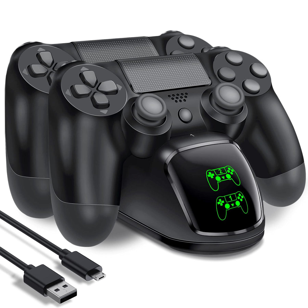PS4-Controller-Ladestation mit Ladekabel, 1,8 Stunden Schnellladefunktion, PS4-Controller-Ladestatio