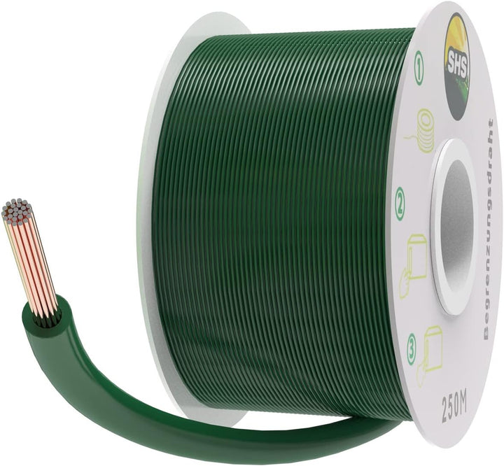 250m Begrenzungskabel + 750 Erdspiesse für Mähroboter Rasenmäher Rasenroboter Zubehör Set Begrenzung