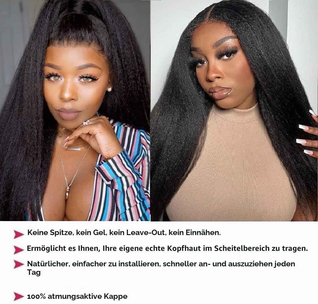 Echthaar Perücke 180% Density Real Hair Wig Human Hair Wigs For Women V Part Real Menschliches Haar