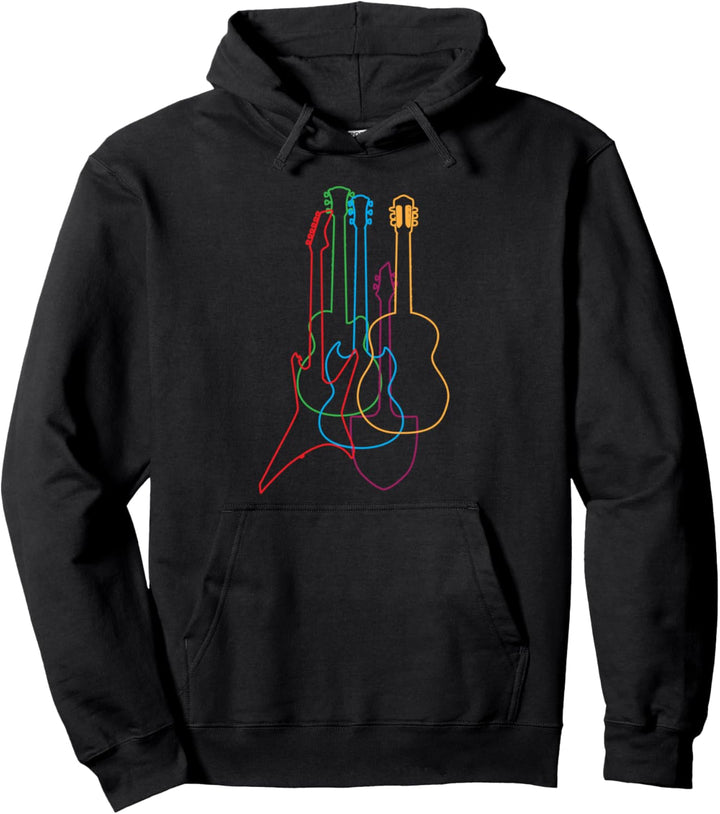 Farbige Gitarren Cooles Musiker Geschenk Fun T Shirt Pullover Hoodie