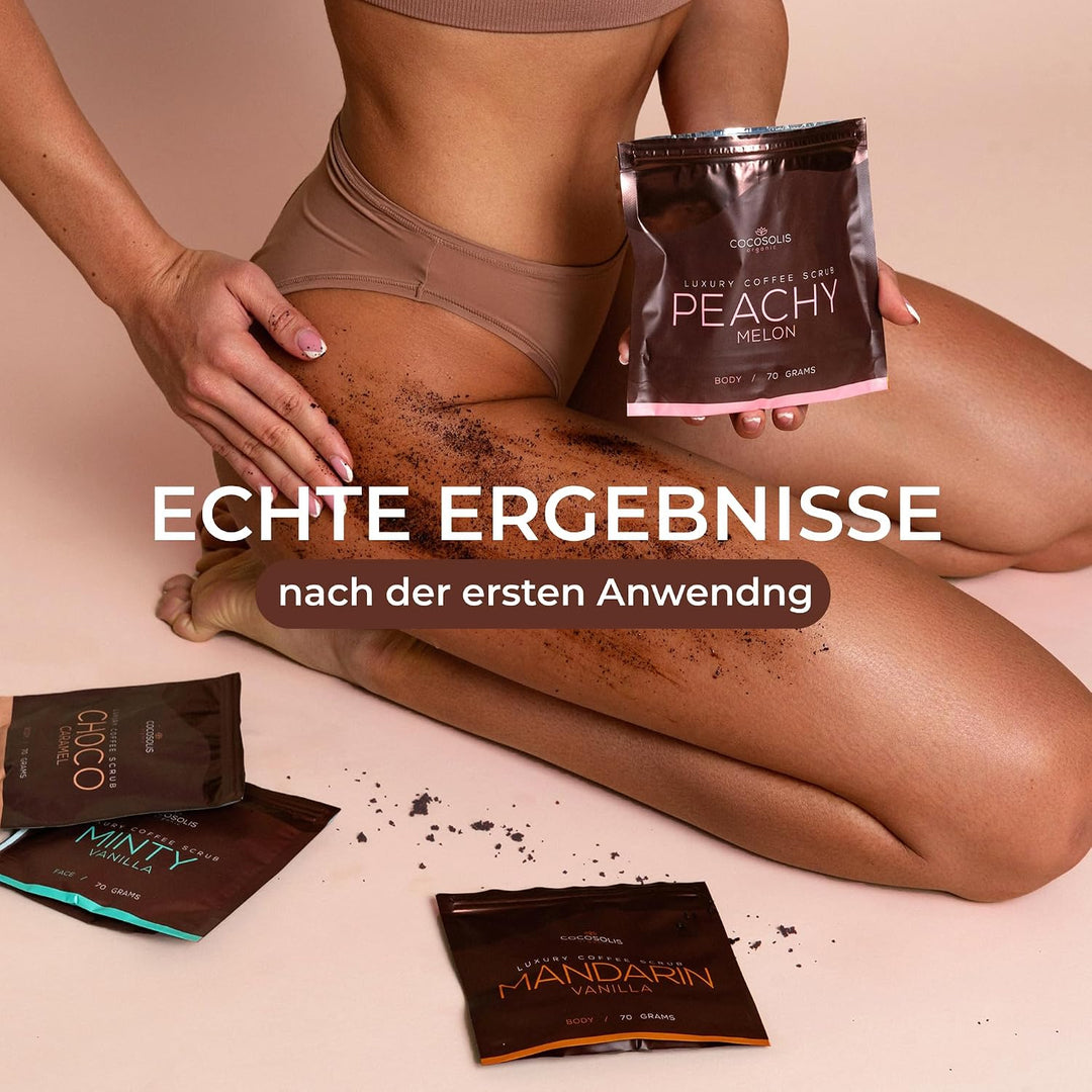 COCOSOLIS SCRUB Kaffee-Body Scrub-Set - ätherische Öle - Das perfekte luxuriöse Geschenkset Frauen -