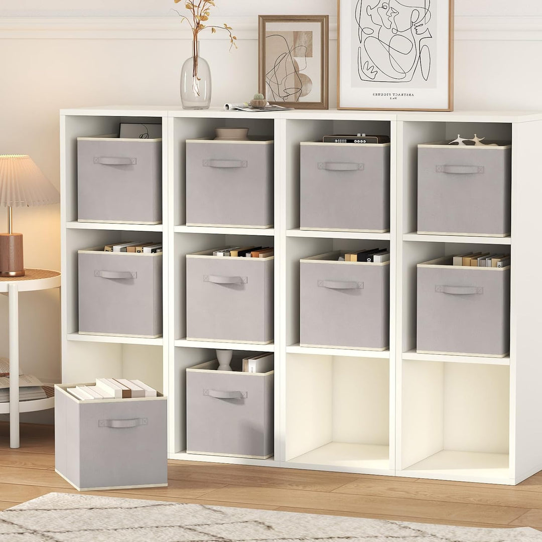 Lifewit 12 Stück Aufbewahrungswürfel, Aufbewahrungsbox aus Stoff, Ordnungsboxen aus Vliesstoff mit G
