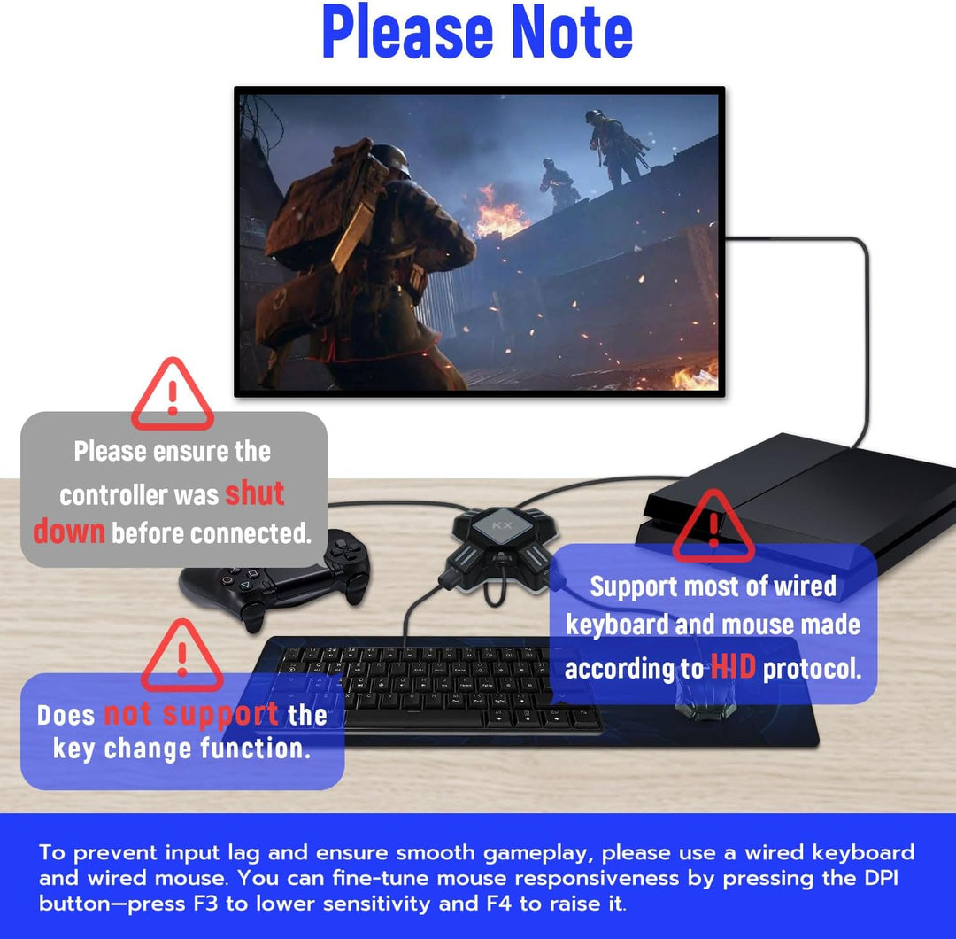 Mcbazel KX Tastatur Maus Konverter Adapter für NS Switch/Xbox One/PS4/PS3