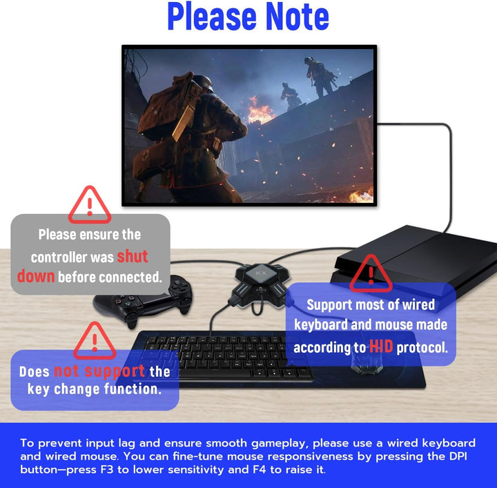 Mcbazel KX Tastatur Maus Konverter Adapter für NS Switch/Xbox One/PS4/PS3