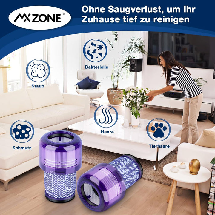 MXZONE HEPA Filter für Dyson V12 Detect Slim Absolute Extra Waschbar Ersatzteile V12 Filter Ersatz Z